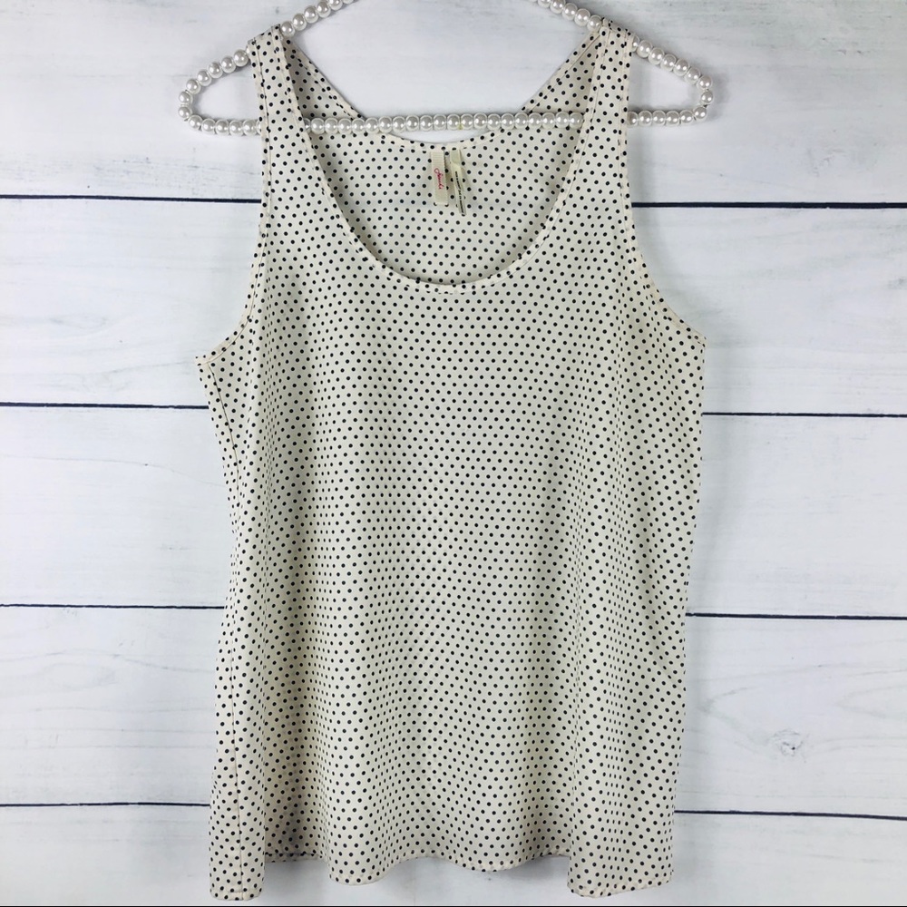 FRENCHI | Sleeveless Polka Dot Blouse Small Top